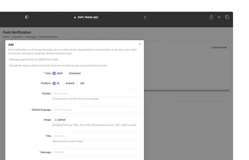 Real-time, global push messages