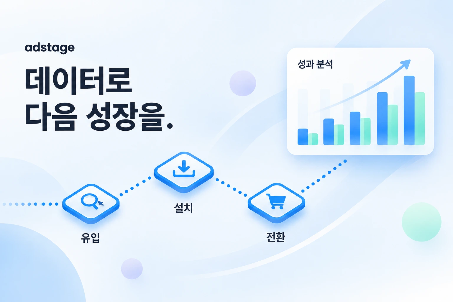 adstage — 더 잘 이해하고, 더 크게 성장하세요.. 제품 콘셉트 이미지